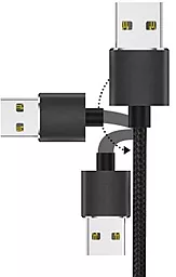Кабель USB NICHOSI Magnetic LED 3-in-1 USB to Type-C/Lightning/micro USB сable black - миниатюра 4