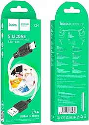 Кабель USB Hoco X90 Cool Silicone 2.4A micro USB Cable White - миниатюра 5