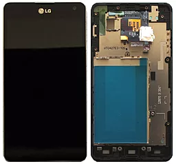 Дисплей LG Optimus G (E970, E971) з тачскріном і рамкою, оригінал, Black