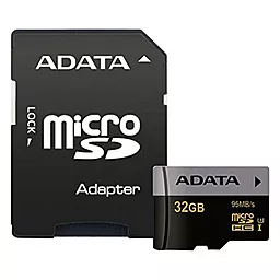 Карта пам'яті ADATA microSDHC 32GB Premier Pro Class 10 UHS-I U3 V30 + SD-адаптер (AUSDH32GUI3CL10-RA1)