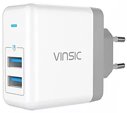 Сетевое зарядное устройство с быстрой зарядкой Vinsic 2-Port USB Charger 4A (VSCW209)