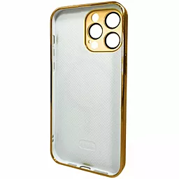 Чехол AG Glass Sapphire Frame MagSafe Logo for Apple iPhone 14 Pro Gold - миниатюра 2