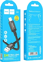 Кабель USB Hoco X91 12W 2.4A 3M USB Lightning Cable Black - миниатюра 6