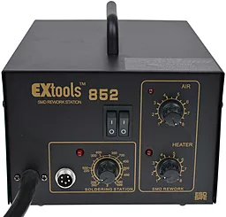 Паяльная станция компрессорная, двухканальная, комбинированная термовоздушная EXTOOLS (Handskit) 852 (Фен, паяльник, 900M, ESD Safe, 700Вт) - миниатюра 3