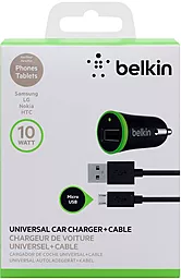 Автомобильное зарядное устройство Belkin USB (2.1A/10Watt) + micro USB Cable Black (F8M668bt04-BLK) - миниатюра 2