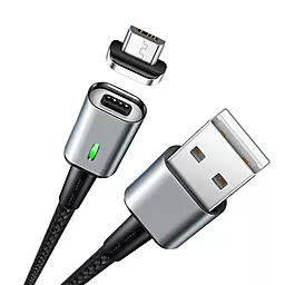 Кабель USB Usams U28 Magnetic 3A micro USB Cable Grey (US-SJ328) - миниатюра 2