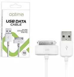 Кабель USB Optima Dock Connector for iPhone 3\4 White - миниатюра 2