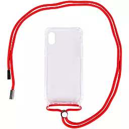 Чехол Epik Crossbody Transparent Apple iPhone XS Max Red