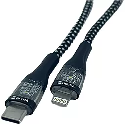 Кабель USB PD Veron CL01 Nylon LED 27w 3a 1.2m USB Type-C - Lightning cable black - миниатюра 7
