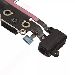 Нижний шлейф зарядки iPhone 5S с разъемом наушников и микрофоном Black - миниатюра 3