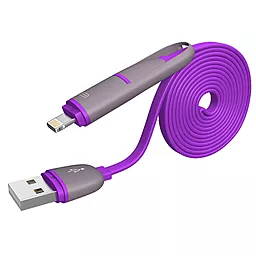 Кабель USB NICHOSI Transformer micro-lightning cable Violet - миниатюра 3