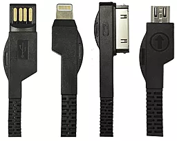 Кабель USB Siyoteam Swiss Knife 3in1 (micro USB / 30-pin / Lightning) Black - миниатюра 5
