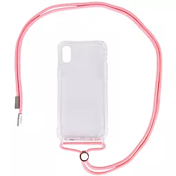 Чехол Epik Crossbody Transparent Apple iPhone XS Max Pink