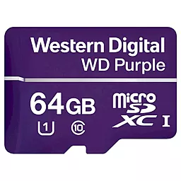 Карта памяти Western Digital microSDXC 64GB Purple Class 10 UHS-I U1 (WDD064G1P0A)