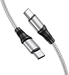 USB PD Кабель Hoco X50 Exquisito 20V 5A 2M USB Type-C - Type-C Cable Gray - мініатюра 3