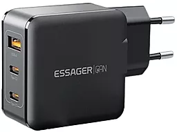 Сетевое зарядное устройство Essager Matrix GaN 65W PD/QC3.0 USB-A-2C Black (ECT2CA-JZB01-Z) - миниатюра 3