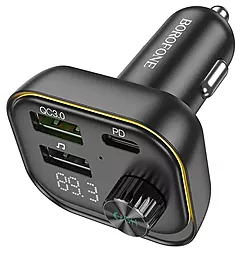 Автомобильное зарядное устройство Borofone BC54 30w PD/QC3.0 USB-C/USB-A ports car charger black - миниатюра 4