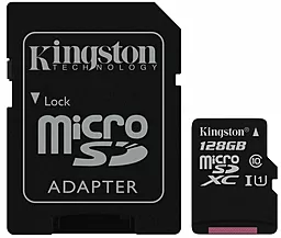 Карта памяти Kingston microSDXC 128GB Canvas Select Class 10 UHS-I U1 + SD-адаптер (SDCS/128GB)