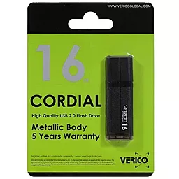 Флешка Verico USB 16Gb Cordial (1UDOV-MFBKG3-NN) Black - мініатюра 2