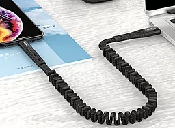 Кабель USB Hoco U78 Cotton Treasure Elastic Lightning Cable Black - миниатюра 4