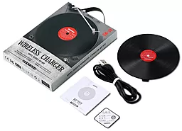 Беспроводное (индукционное) зарядное устройство быстрой QI зарядки Remax Wireless Charger Vinyl Series Black (RP-W9) - миниатюра 6