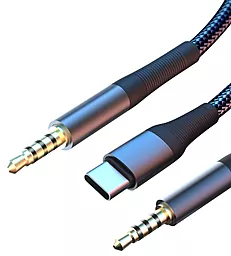 Аудио кабель XO NB178C AUX 3-in-1 mini Jack 3.5 - USB-C/Lightning/mini Jack 3.5 M/M Cable 1 м black - миниатюра 2