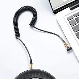 Аудио кабель SkyDolphin SR08 Spring Wire AUX mini Jack 3.5mm M/M Cable 1 м black (AUX-000062) - миниатюра 4