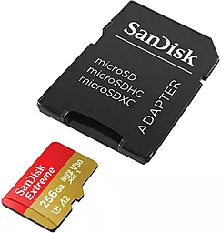 Карта памяти SanDisk microSDXC 256GB Extreme Сlass 10 UHS-I U3 V30 A2 + SD-адаптер (SDSQXA1-256G-GN6MA)