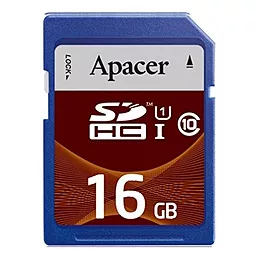 Карта памяти Apacer SDHC 16GB Class 10 UHS-I U1 (AP16GSDHC10U1-R)