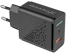 Сетевое зарядное устройство Grand-X 18w QC3.0 fast charger + Lightning cable black (CH-650L) - миниатюра 2