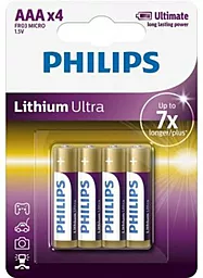 Батарейки Philips AAA (FR03) Lithium Ultra 4шт (FR03LB4A/10)