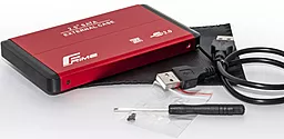 Карман для HDD Frime SATA 2.5", USB 2.0, Metal, Red (FHE23.25U20) - миниатюра 2