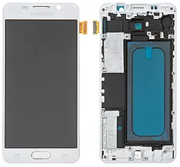 Дисплей Samsung Galaxy A3 A310 2016 з тачскріном і рамкою, (TFT), White