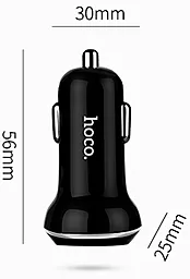 Автомобільний зарядний пристрій Hoco Z1 2.1A 2USB Black - мініатюра 3