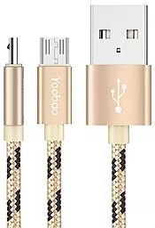 Кабель USB Yoobao YB-423 Nylon micro USB Cable Gold - миниатюра 2