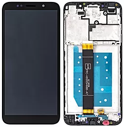 Дисплей Huawei Y5 2018, Y5 Prime 2018, Honor 7A, Honor 7s, Honor Play 7 с тачскрином и рамкой, Black