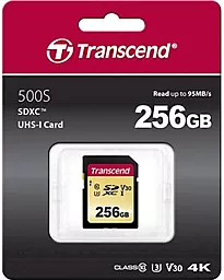 Карта памяти Transcend SDXC 256GB 500S Class 10 UHS-I U3 V30 (TS256GSDC500S) - миниатюра 2