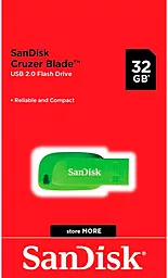 Флешка SanDisk 32 GB Cruzer Blade USB 2.0 Green (SDCZ50C-032G-B35GE) - миниатюра 2