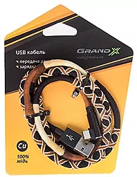 Кабель USB Grand-X L-type USB-C Cable Brown/Yellow (FC-08BY) - миниатюра 2