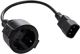 Сетевой кабель Vinga C14 M to Schuko F 3x0.75mm 0.15M Black (VPCC14S75C)