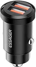 Автомобильное зарядное устройство Essager 30W 3А Gyroscope Mini Charger USB-A-A Black (ECC2A-TL01) - миниатюра 2