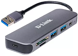 Мультипортовий USB-A хаб D-Link 6-in-1 gray