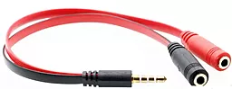 Аудио кабель Voltronic AUX mini Jack 3.5мм M/2xF cable 0.2m black/red (YT-S-3.5(M) / 2*3.5(F)) - миниатюра 3