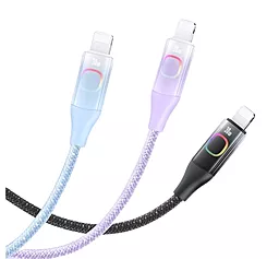 Кабель USB PD Usams SJ638 Colorful Light XM Series 30w 3a 1.2m USB Type-C- Lightning cable black - миниатюра 2