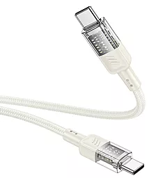 Кабель USB PD Hoco U129 Spirit transparent 60w 3a 1.2m USB Type-C - Type-C cable beige - миниатюра 3