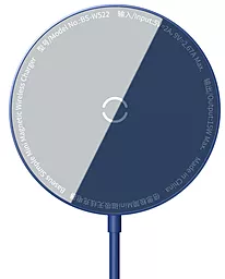 Бездротовий (індукційний) зарядний пристрій швидкої QI зарядки Baseus Simple Mini Magnetic Wireless Charger 15W Blue (WXJK-H03)