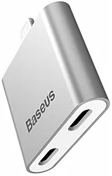 Аудио-переходник с дополнительным питанием Baseus L39 Lightning-Lightning для iPhone Silver (CALL39-0S) - миниатюра 3