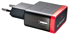 Мережевий зарядний пристрій E-Power USB Home Charger 2 USB (2.1A) + Holder Black (EP403HA) - мініатюра 2