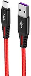 Кабель USB Hoco X22 Quick USB Type-C Cable 5A Red