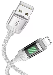 Кабель USB Hoco U126 Dunamic LED 12w 2.4a 1.2m Lightning cable  gray - миниатюра 2